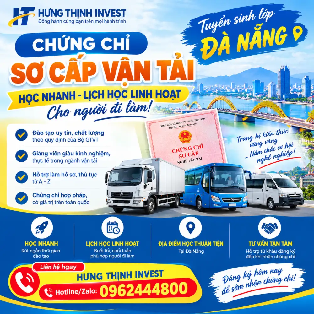 Học chứng chỉ sơ cấp vận tải tại Đà Nẵng