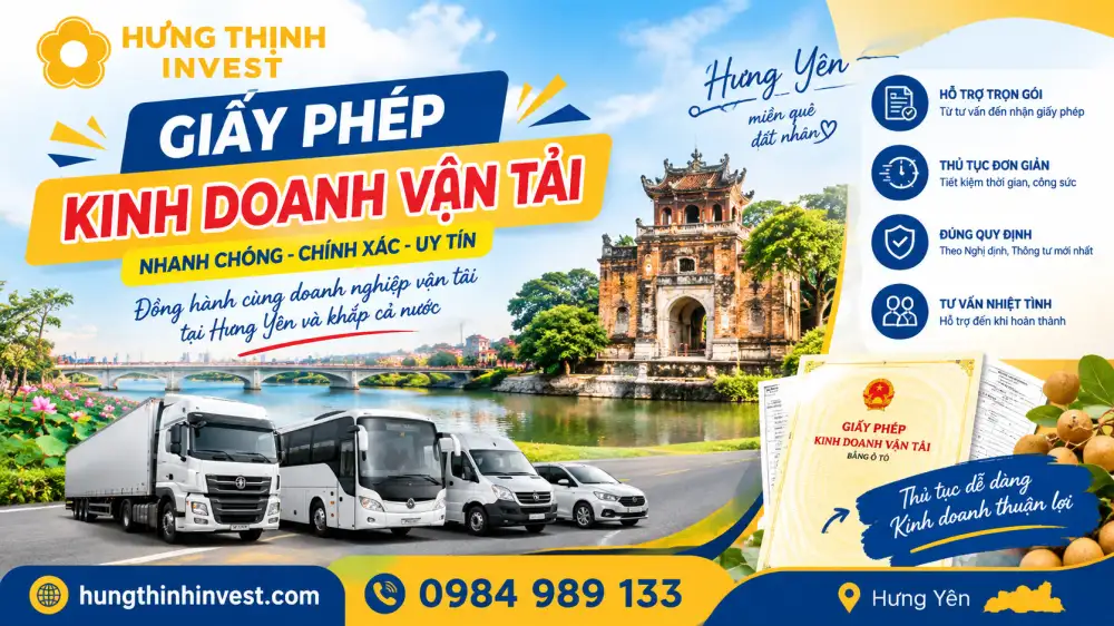 Làm giấy phép kinh doanh vận tải tại Hưng Yên