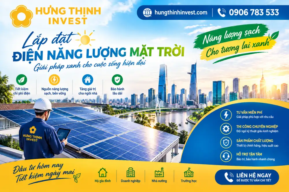Lắp điện mặt trời cho nhà xưởng tại Bình Phước