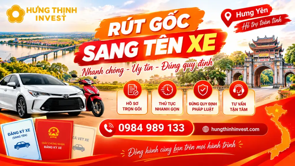 Rút gốc sang tên xe uy tín tại Hưng Yên