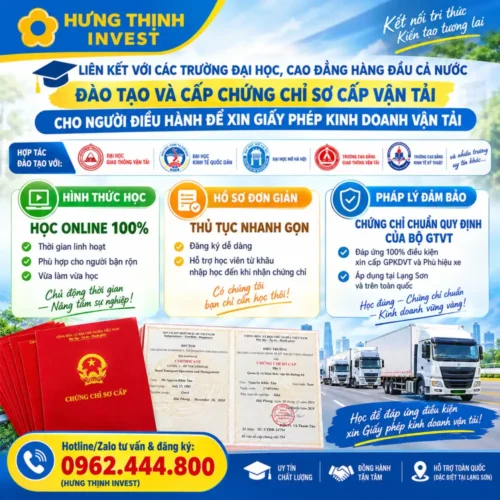 Học chứng chỉ sơ cấp vận tải cho người điều hành online được không?