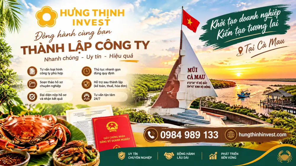 Dịch vụ thành lập công ty ở Cà Mau?