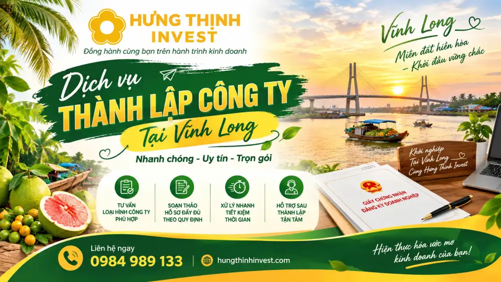 Dịch vụ thành lập công ty ở Vĩnh Long