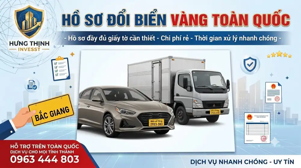 Hồ sơ đổi biển vàng Bắc Giang