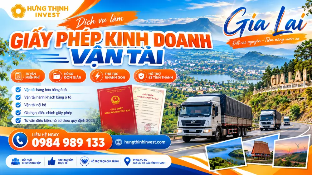 Làm giấy phép KDVT giá rẻ ở Gia Lai