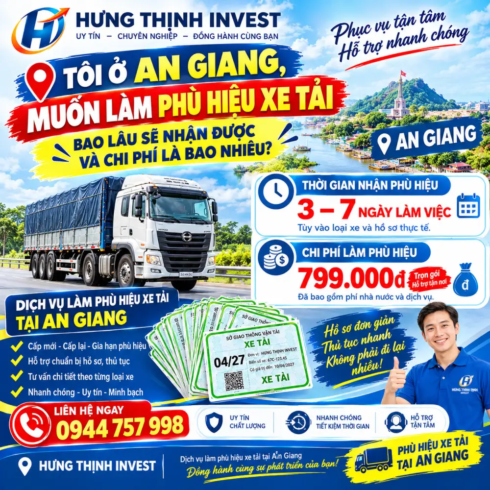 Làm phù hiệu xe ô tô tải thời gian, chi phí?