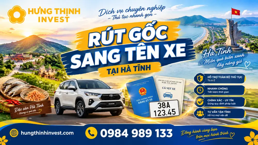 Sang tên xe nhanh chóng ở Hà Tĩnh