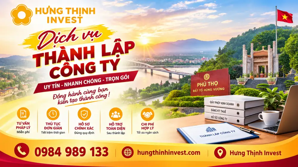 Thành lập công ty từ A-Z ở Phú Thọ?