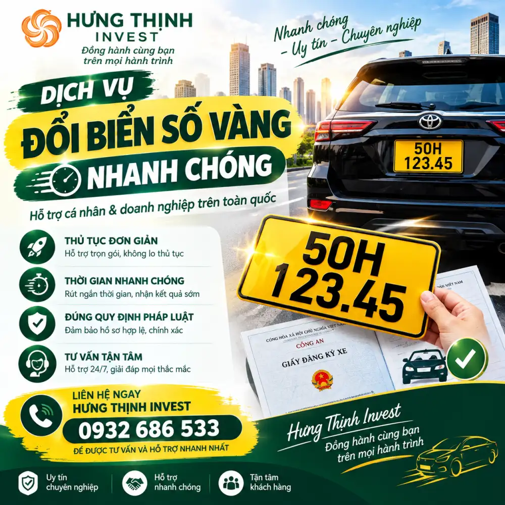 Thủ tục đổi biển số vàng ở Việt Nam?
