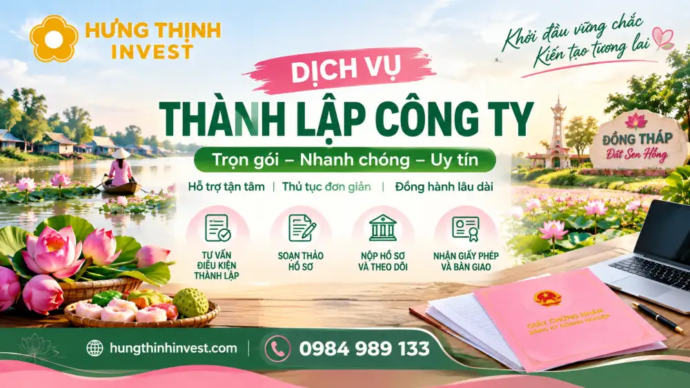 Thủ tục pháp lý để thành lập công ty ở Đồng Tháp